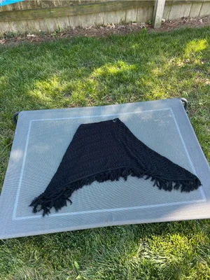Y2k‎ black crochet poncho by sweet lily - one size cottage whimsy fairy summer thumbnail 5
