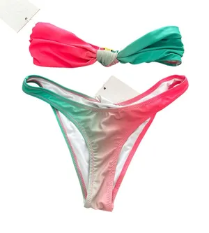 PIPPA THE LABEL‎ Birdie Bandeau Bikini Set Miami Ombre Small NEW NWT thumbnail 1