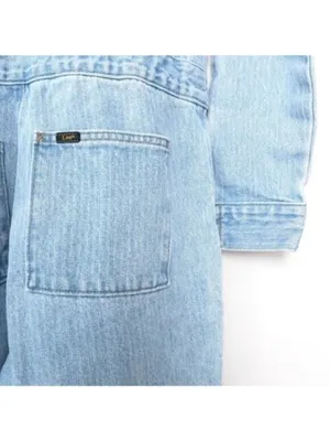 NWT Free People x Lee Union-Alls Coverall Denim Jumpsuit S Sky Blues Stripe thumbnail 14
