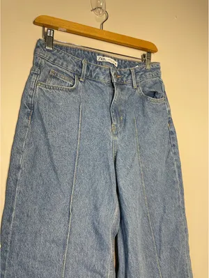 Zara Z1975 High-Waisted Front Seam Wide-Leg Jeans Minimalism thumbnail 5