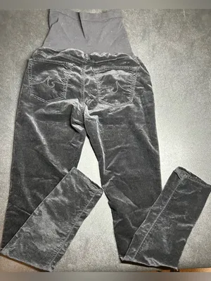 AG Adriano Goldschmied Size 28R Maternity Skinny Black Velvet Pants thumbnail 6
