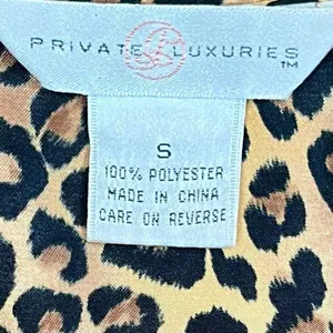 Private Luxury Silky Leopard Animal Print Button Down Shirt Small thumbnail 9