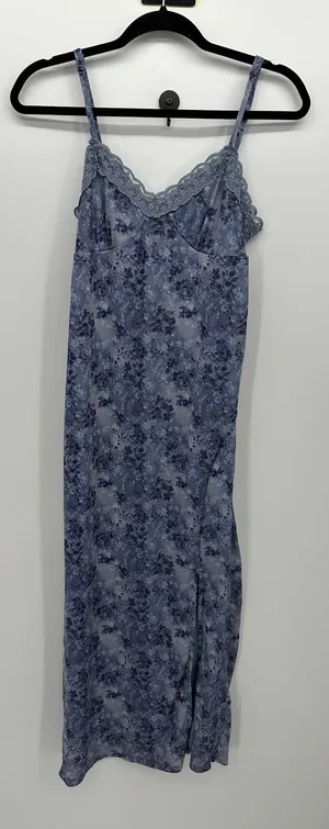 No Boundaries Blue Floral Y2K‎ Mesh Maxi Babydoll Dress Sz M Boho Dainty Feminine Coquette thumbnail 1