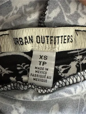 Urban Outfitters UO Rianna Floral Ruffle Mini Dress Black White XS NWT thumbnail 6