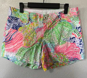 Lilly Pulitzer Callahan Shorts Colorful Multicolor‎ Print Cotton Womens Size 4 thumbnail 1