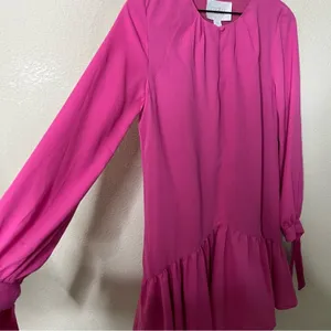 Anthropologie Mare Mare Hot Pink Ling Sleeve Tunic‎ Dress Dropped Waist Size XS thumbnail 3