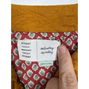 Anthropologie Saturday Sunday Mustard Yellow Paisley Quilted Bomber Jacket L thumbnail 3