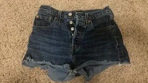 Levi’s 501 Dark Wash Denim Shorts High-Waisted thumbnail 1