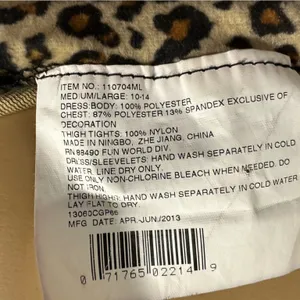 Leopard Print Mini Dress Detachable Tail Halloween Costume Cosplay Womens Medium thumbnail 7