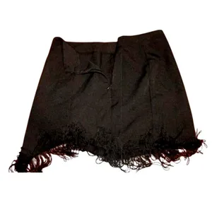 Altar'd State Shania Fringe Mini Skirt Womens M Black Western Cowgirl NWT thumbnail 3