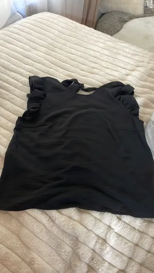 Shein Black Ruffle Top thumbnail 3