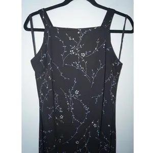 Breakin' Loose Vintage Y2K Maxi Dress Black Floral with Shimmer Size 9/10‎ thumbnail 2