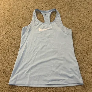 Nike Blue Sleeveless Fitted Tank Top thumbnail 1