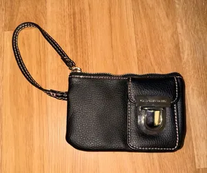 Victoria's Secret Black Pink Wristlet Wallet Y2K Buckle Pocket Zip Pouch. thumbnail 1