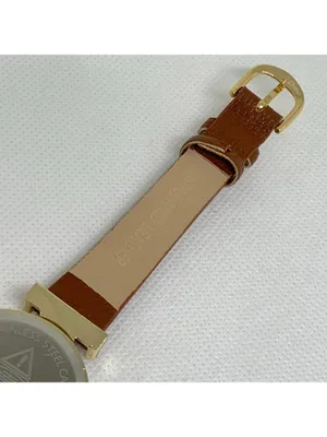 Accutime gold tone women’s watch watch 32mm quartz analog brown leather running thumbnail 7