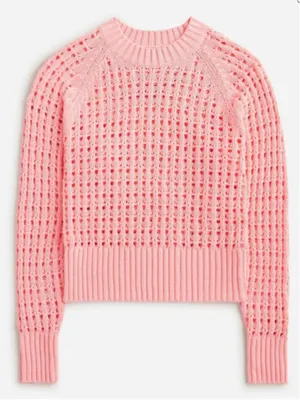 J.CREW Pointelle Open Knit Crew Neck Sweater thumbnail 1