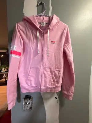 Victoria's Secret PINK Pink Zip-Up Hoodie thumbnail 3