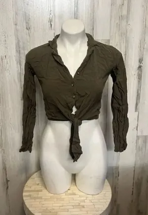 Green crop top Brown thumbnail 1