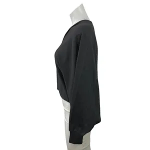 COS Women's Black V Neck Long Dolman Sleeve Relaxed Knit Blouse Top Size XS thumbnail 2