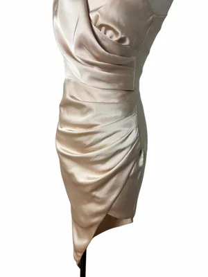 Lavish Alice Champagne One Shoulder Asymmetrical Dress thumbnail 5