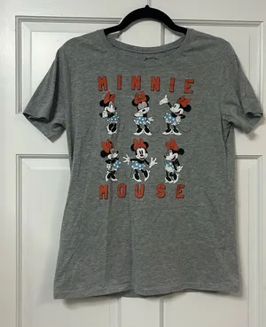 Disney Minnie Mouse Gray Tee with Red and Blue Accents thumbnail 1