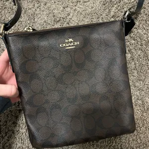 Coach Signature North/South Crossbody Signature Coated Canvas Purse thumbnail 3