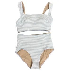Lululemon Smocked Swim Bikini Top & Bottom Set Size 6 Hyper Stripe Pastel Blue thumbnail 2