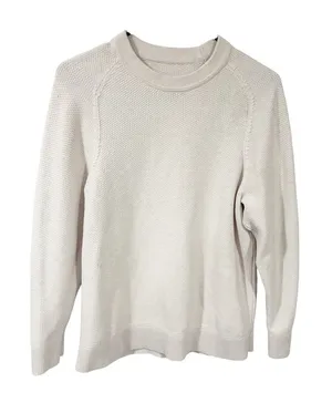Lululemon Cream Texture Knit Crewneck Sweater Pullover Size Small thumbnail 1