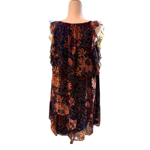 Madewell Boho Floral Ruffle Navy Dress Size XL thumbnail 6