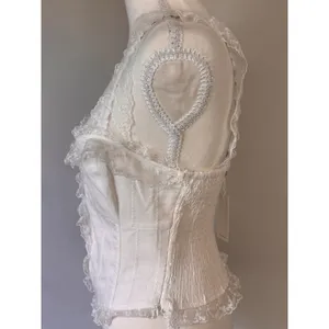 NWT Heartloom Romi Top White Lace Corset Side Zip Size Medium thumbnail 6
