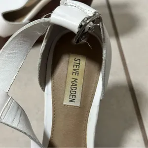 Steve Madden Women White Platform Wedges Sandals‎ size 8 thumbnail 3