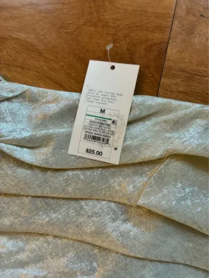 A New Day Women’s Metallic Silver Ruched Peplum Cami Top Size M New With Tags thumbnail 2