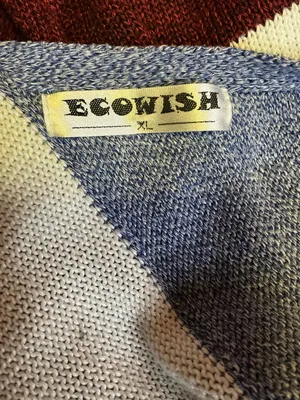 Boho Striped Long Cardigan Duster Cozy Fall Layer Rust Blue XL ECOWISH thumbnail 2