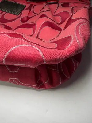 Coach Poppy Ruby Pink Signature C Canvas Tote (Style No. 15389) thumbnail 4