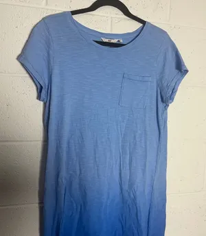 Vineyard Vines Blue Ombre Slub Knit T-Shirt Dress Short Sleeve Pocket Medium thumbnail 1