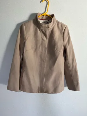 Banana Republic Women's Taupe Short Wool-Blend Coat Winter Fall Coat Medium thumbnail 3