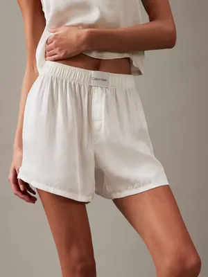 NWT Calvin Klein Pure Sheen Pajama Shorts in white. Size XL thumbnail 1