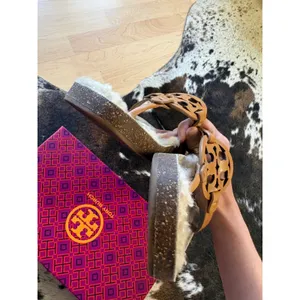 TORY BURCH Miller Cloud Sherling‎ Sandals In Nappa Leather Size 10 thumbnail 5