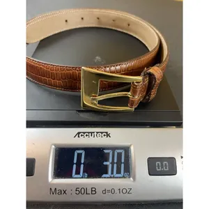 Talbots Made in Italy Brown Croc Embossed Genuine Leather Belt Women’s M Y2K VTG thumbnail 15