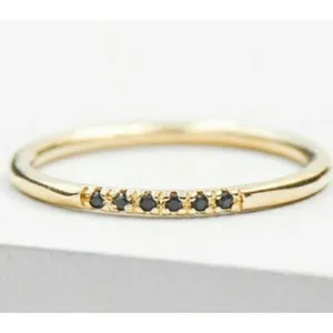 Boutique Dainty Black‎ Onyx Yellow Gold Ring | Gold S925 thumbnail 4