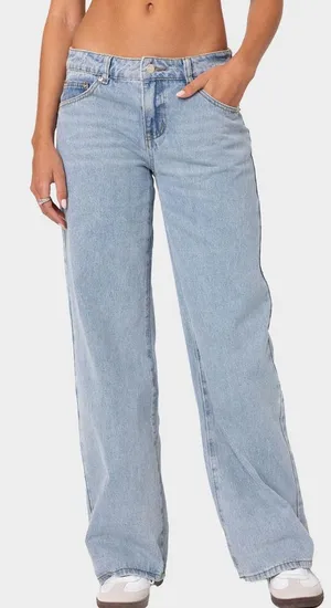 Edikted Raelynn Low-Rise Jeans Washed thumbnail 1