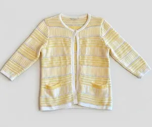 Christopher & Banks Yellow Cottagecore Cardigan S/M Crochet Knit Sweater Boho thumbnail 1