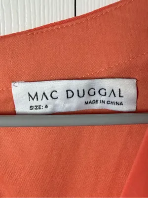 Mac Duggal Flutter Sleeve V-Neck Coral Sheath Dress Size 4 NWT thumbnail 6