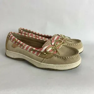 Sperry Top‎ Sider Angelfish Boat Shoes Women 6 Leather Cream Pink Nautical Flats thumbnail 12