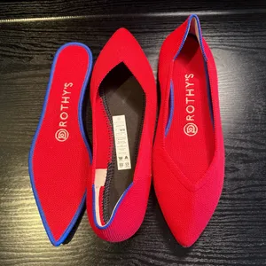 Rothy’s The Point Vibrant Red Pointed Toe Shoes Flats 8 Retired EUC thumbnail 8