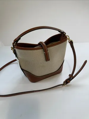 Mango Two-Tone Cream and Brown Crossbody Bucket Bag thumbnail 7
