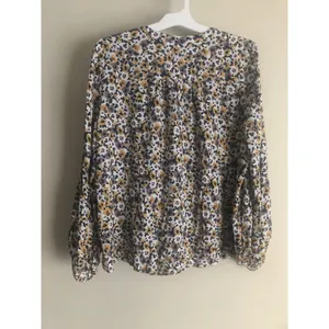 LOFT Floral Print V-Neck Blouse thumbnail 2