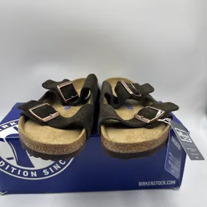 Birkenstock Arizona Mocca Brown Soft Footbed Suede Leather Women Sandals Size 8 thumbnail 2