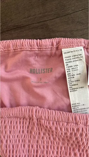 Hollister Women's Pink Smocked High-leg Cheekiest Bikini Bottom size small NWT thumbnail 4