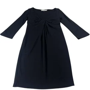Diane Von Furstenberg Athena Black Wool Knee Length Dress Size 4 EUC thumbnail 2